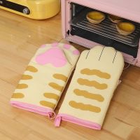 【CW】 1PC Microwave Non Anti Scalding Print Oven Mitts Cartoon Insulation Gloves Paws ！