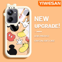 YIWESAN เคสสำหรับ Realme 10 Realme 10 Pro Plus 5G,เคสการ์ตูนมิกกี้สัตว์ประหลาดตัวเล็กรูปโบว์น๊อตนิ่มทนต่อการเสียดสีเคสโทรศัพท์โปร่งใสฝาครอบป้องกันเลนส์กล้องถ่ายรูปซิลิก้าเจล TPU