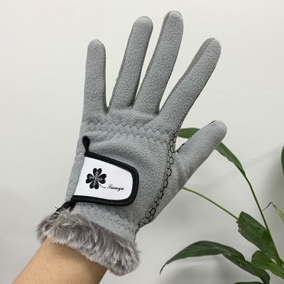 ﺴ TTYGJ Cold Proof Women 39;s Autumn and Winter Warm Gloves Wrist Guard Anti slip Fleece Golf Gloves Left and Right Hands 1 Pair