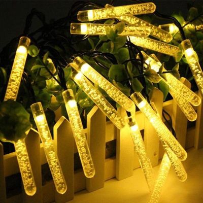 ✠♟☽ 8M/5M 40LED/20LED Solar Light String Icicle Water Drop Fairy Lights Outdoor Waterproof Festive Decor Lamp for Garden