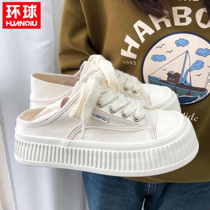 hot-sale-half-support-thick-soled-shoes-female-students-all-match-lazy-two-wear-biscuit-2023-new-summer-sneakers