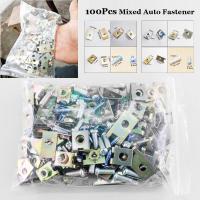 KLNU 100Pcs ตัวยึดอัตโนมัติประตูรถ/แผง/ขอบบังโคลนสกรู U ปะเก็นชนิดคลิป