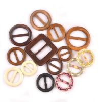 【CC】№❂  Round Buckle Accessories Apparel Ornaments Wood Diy Garment Adjustable Buckled M2591