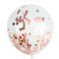 Cheapest# Latex  Transparent  Balloon 12-inch Sequined Confetti Holiday Wedding Decoration Confession Balloon color:Rose gold sequins【Ready Stock】