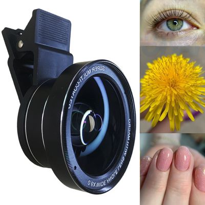 Cellphone HD 15X Macro Len +0.6X Wide Angle Lens for Iphone 14 Pro Smartphones Mobile Phone 37mm Macro Lens for Nails