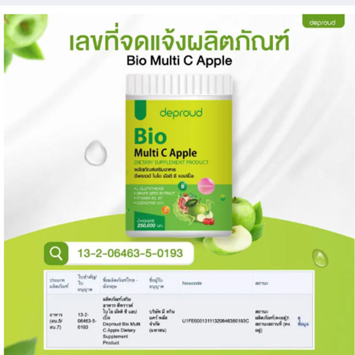 deproud-bio-multi-c-mix-apple-ดีพราวด์-ไบโอ-มัลติ-ซี-แอปเปิ้ล-ไบโอซีมิกซ์-วิตามินซีสด-วิตามินซี-กลูต้า-250-กรัม-1-กระปุก