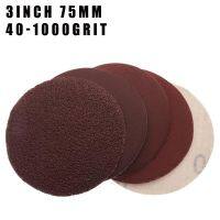 5 10 20 pcs 3" Inch 75mm Back Velvet Disc Red Sandpaper Abrasives 40-1000 Grit For Woodworking Metal Car Sanding and Polishing Cleaning Tools