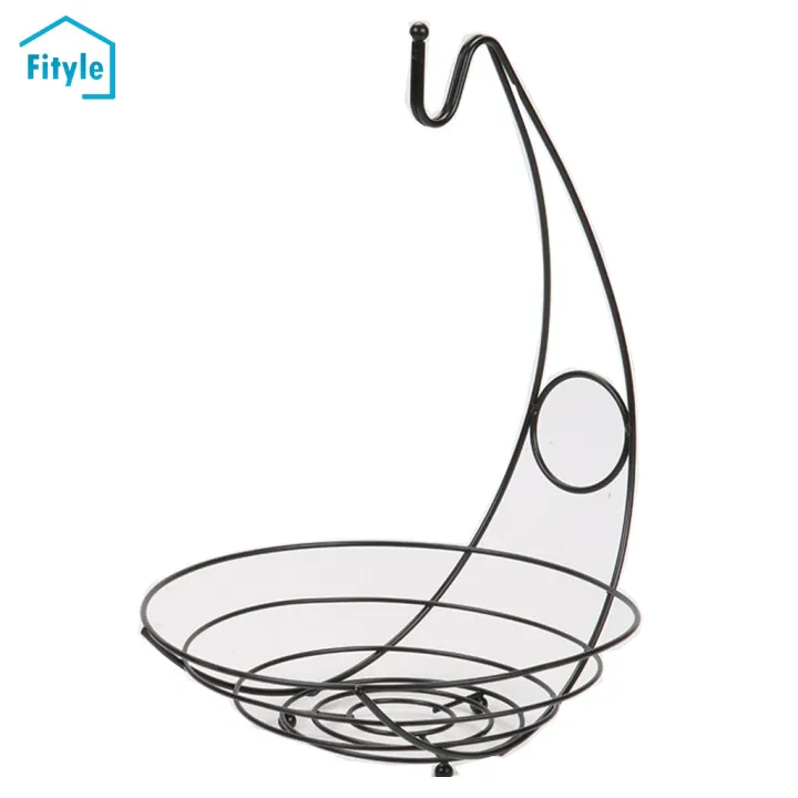 Fityle Fruit Tree Basket Bowl Stand with Banana Hanger Metal Fruits