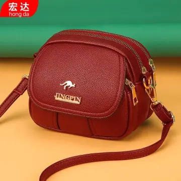 Rose Kangaroo Fashion Brand Women's Bag Handheld Crossbody Multi Functional  Mom's Bag Autumn and Winter Large Capacity Bag