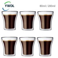 【CW】☾☊  80/200ml Wall Glass Espresso Cup Set Heat-resistant Beer Wine Cocktail Thermal Drink Cups Drinkware