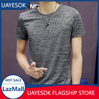 UAYESOK-?Hot Sale?-【M-5XL】เสื้อยืดธรรมดาสีเทากีฬาผู้ชายผู้หญิงยูนิเซ็กส์ไมโครไฟเบอร์คุณภาพสูง