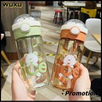 WUXU 1Pcs พร้อมฝาปิดสติกเกอร์ฟาง ขวดน้ำน้ำ น้ำผลไม้นมน้ำ 550/650มล. แก้วน้ำถ้วยแก้ว แบบพกพาได้ พลาสติกทำจากพลาสติก ภาชนะสำหรับดื่มของเด็ก เด็กๆเด็กๆ