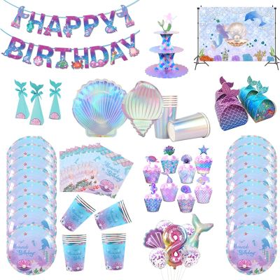 【hot】❁▽ Theme Birthday Decorations Disposable Tableware Cup Plates Supplies