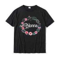 MotherS Day Gift For Italian Grandma Men Floral Nonna Funny MenS T Shirt Family Top T-Shirts Cotton Funny