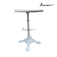 Anusarin Bistro Cast Iron Table with Artificial Marble Top 60 cm - White โต๊ะขาเหล็กหล่อสีขาว ท็อปหินสังเคราะห์สีขาว 60 ซม