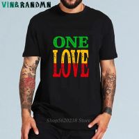 Summer Tee Tops One Love Rasta Reggae Men Gift T-Shirt 100% Cotton Round Collar Hipster Rastafari Lion King T-Shirts