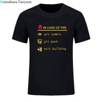 New T-shirts 100% Cotton Unisex T Shirt Coder Developer Programmer Jokes In Case of Fire Git Commit Funny Minimalist Artwork Tee XS-4XL-5XL-6XL