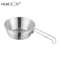 【HUIESON】เครื่องครัวสำหรับตั้งแคมป์,สแตนเลสชามพับได้กลางแจ้งเครื่องครัวตั้งแคมป์ HANDEL Lipat สะดวก