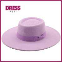 PETI DRESS ของใหม่ เรโทร คริสตจักรในโบสถ์ โบว์สำหรับผูก หมวกกะลาผู้หญิง หมวกปีกกว้าง Fedora หมวกสำหรับผู้หญิง หมวกดาร์บี้