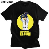 Sawamura Eijun Ace Of Diamond เสื้อยืดคอกลมแขนสั้นสำหรับผู้ชายเสื้อยืดเสื้อคอตตอนแท้เบสบอลอะนิเมะคอกลมแขนสั้นสำหรับเป็นของขวัญ6XL 5XL