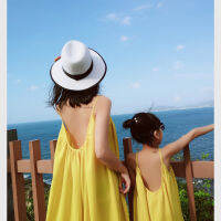 Summer Beach Mum Daughter Matching Dress Mommy &amp; Me Clothes Holiday Seaside Kids ชุดเจ้าหญิงจับคู่ชุดครอบครัว Travel