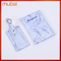 MUBAI 2Pcs/set แฟชั่นสำหรับผู้หญิง เครื่องหนังแท้ การเดินทางการเดินทาง ป้ายติดกระเป๋าเดินทาง ผู้ถือหนังสือเดินทาง ปกหนังสือเดินทาง ที่ใส่บัตรเครดิต