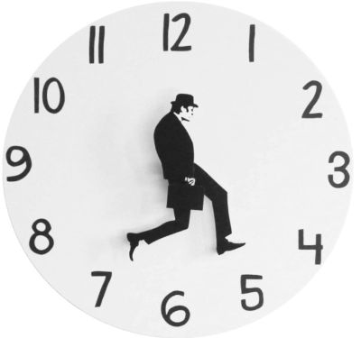 （HOT)Ministry of Silly Walks Clock สนุกตกแต่งห้องนั่งเล่นที่ทันสมัยเงียบไร้กรอบนาฬิกาแขวน