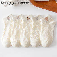 【♡Lovely girls house♡】2คู่/เซ็ตน่ารักหมีถุงเท้าสำหรับผู้หญิงสาว Ins สไตล์ฤดูใบไม้ผลิฤดูร้อนการ์ตูนน้ำถุงเท้าสีขาว2022ใหม่