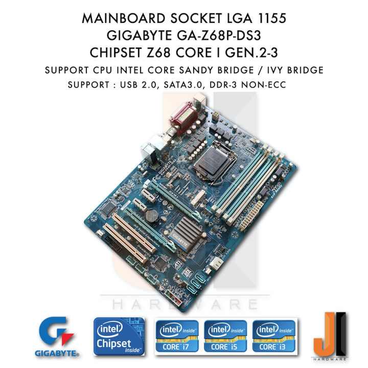 mainboard-gigabyte-ga-z68p-ds3-lga1155-support-intel-core-i-gen-2-and-gen-3-มือสอง