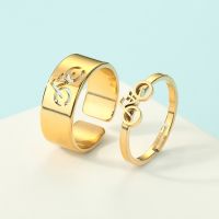 2pcs Matching Rings for Adjustable Alternative Couple Lovers Jewelry