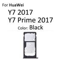 เครื่องอ่านตัวเชื่อมอะแดปเตอร์ช่องเสียบไมโครถาด Sd การ์ดสำหรับ Huawei Y7 Prime 2018 2017ชิ้นส่วนอะไหล่ที่จับภาชนะ