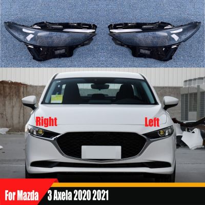 ฝาปิดเลนส์ไฟหน้าสำหรับ Mazda 3 Axela 2020 2021อุปกรณ์เสริมรถยนต์เปลือกไฟหน้าโป๊ะไฟแบบโปร่งใสลูกแก้ว
