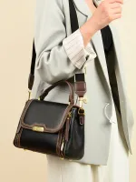 New bag style 2023 high-end light luxury womens bag middle-aged mother bucket bag genuine leather hand-held crossbody bag for women 【JYUE】