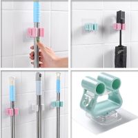 1PC Wall Mounted Mop Strong Home Bathroom Hooks Holder Brush Broom Hanger Storage Rack Bathroom Holder Shower Hooks Picture Hangers Hooks