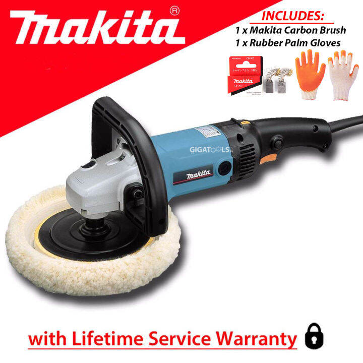 Makita 9227C Polisher / Buffing Machine 7" With Makita Carbon Brush CB ...