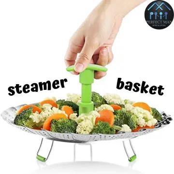 Steamer Basket Insert Pot Steaming Rack Stainless Steel Dim Sum Steam  Vegetable Cooking Metal Stand Pan Bun Pressure Cooker - AliExpress