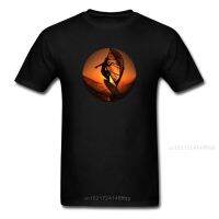 Windsurfing Ocean Waves Orange Circle Awesome Design Men Black T-Shirt O-Neck Custom Team Tee Shirts Cotton Fabric