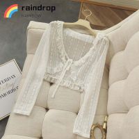 ?raindrop?เสื้อแจ็กเก็ตคาร์ดิแกนลูกไม้ เสื้อผ้ากันแดดผ้าไหมน้ำแข็งสำหรับผู้ชายและผู้หญิง ฤดูร้อนใหม่ยืดหยุ่นระบายอากาศกันแดดเสื้อผ้าแจ็คเก