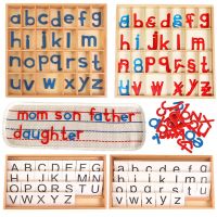 Children Montessori Activity Alphabet Box Language Toy Printed ABC Card Red Blue Letters Open Ended Educational Toy Teacher Aids Flash Cards