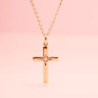 Grace Fine Jewelry จี้ทองแท้ 9k Cross Diamond Pendant (จี้อย่างเดียว)