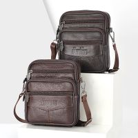∋◇ Men 39;s Genuine Leather Crossbody Shoulder Bags High quality Tote Fashion Business Man Messenger Bag Leather Bags fanny pack