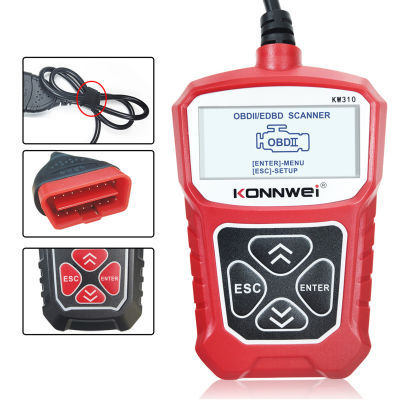 CCAire KONNWEI KW310 OBD2 EOBD สแกนเนอร์อัตโนมัติ OBDII รหัสอ่านสแกนเครื่องมือรีเซ็ต