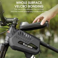 WEST BIKING Bicycle Bag Frame Front Tube Cycling Bag Waterproof Touch Screen 6.9In Phone Case Bag MTB Road Pack Bike Accessories