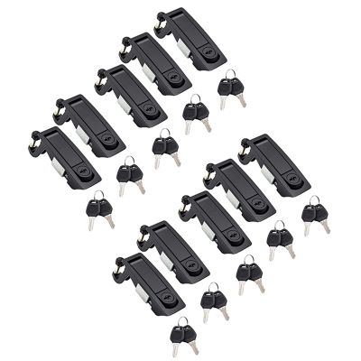 10PCS Flush Lever Latch Lock Adjustable Lever Hand Lock Latches Thickness:1-5mm for Marine Car RV Door