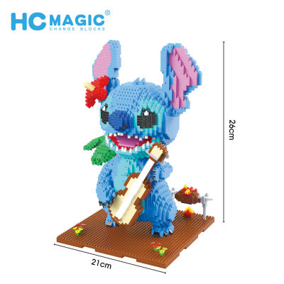 1729pcs+ HC Wink Guitar Stitch Diamond Block Funny Micro Stitch Figure Cute Reading 3D Model Toys For Building Bricks