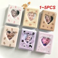 1 5PCS Cute Bear Photo Album 3 Inch Love Heart Hollow Picture Storage Case Kpop Card Binder Name Card Book Photocard Holder 40