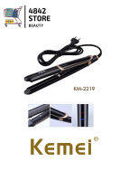 Kemei KM-2219 เครื่องหนีบผม ทำผมตรงหรือผมลอนธรรมชาติ ร้อนเร็ว (2219-เครื่องสีดำ)