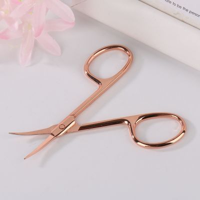 Stainless Steel Electroplating Rose Gold Gold Eyebrow Trimming Scissors Mini Scissors Cosmetic Scissors Eyebrow Trimmer