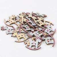 Button accessories for clothes Cartoon Christmas Deer Wooden Buttons Botones Handmade Accessories Decoration  30mm 20pcs Haberdashery