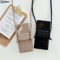 【16- digits】กระเป๋าสตางค์หนัง Crossbody สายคล้องคอสำหรับ Samsung S22 Ultra S21Plus S20 S10 S9 S8หมายเหตุ20 10 9 8ช่องใส่การ์ด Lanyard อ่อน